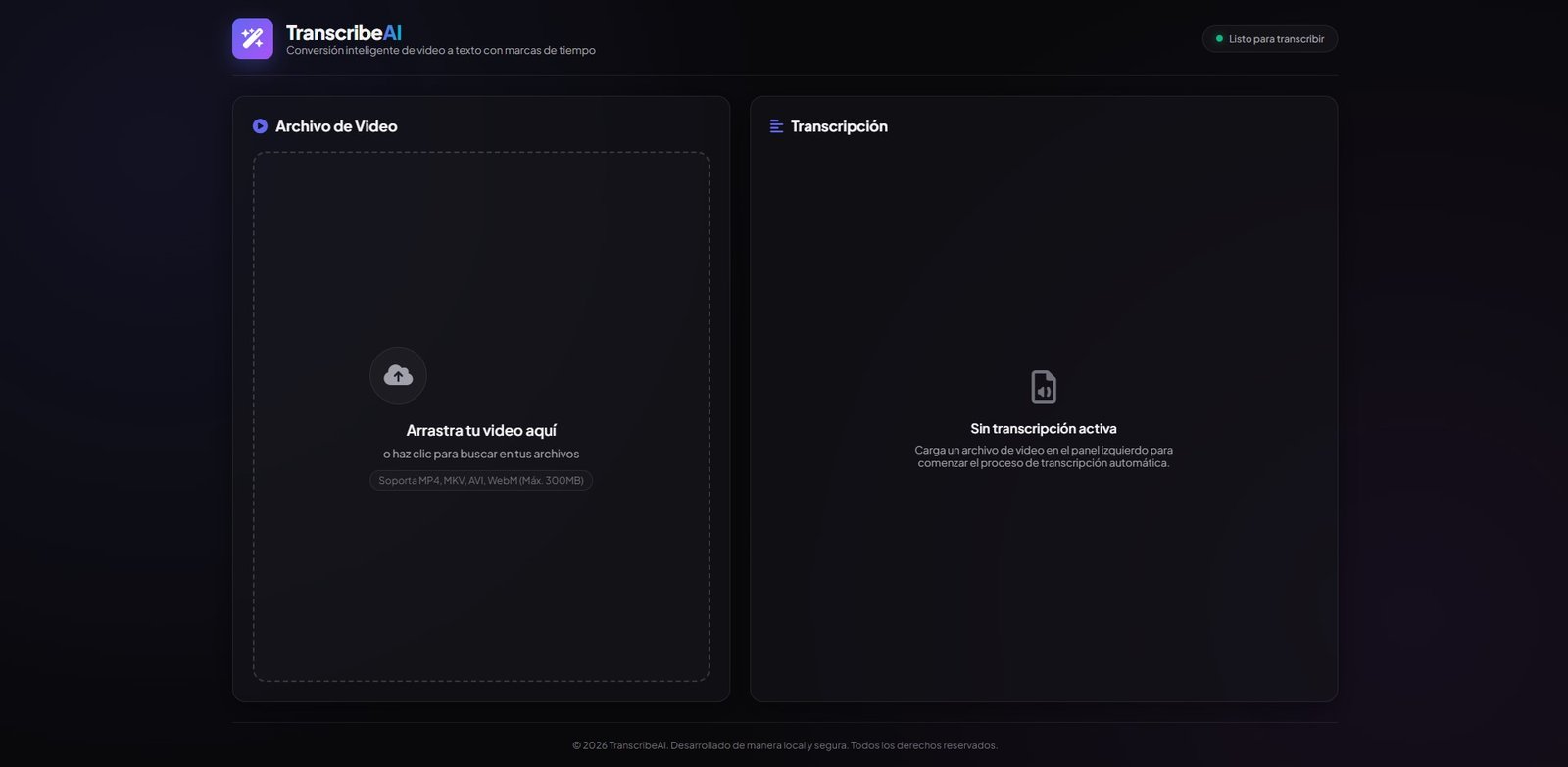 Transcriptor Automatizado de Video a PDF y Subtítulos
